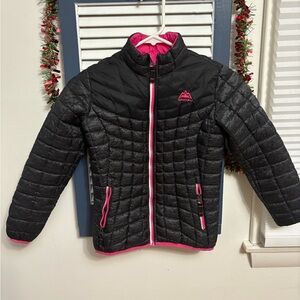 Youth 7/8 Black and Pink Kids Jacket SNOZU